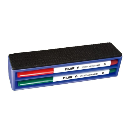 Borrador magnetico para pizarra blanca Contiene 4 rotuladores para pizarra blanca color negro azul rojo y verde Borrables en se