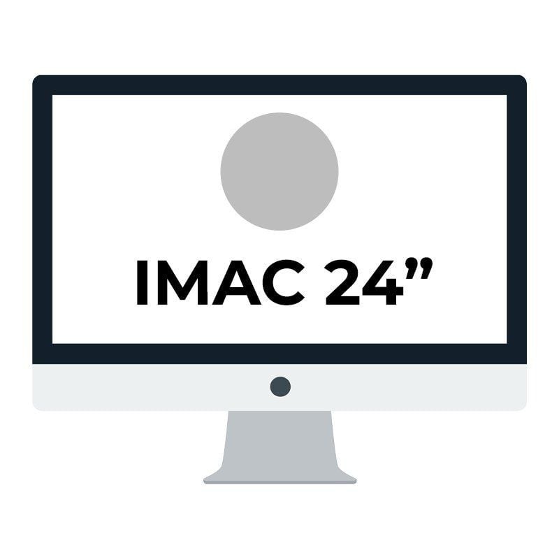Apple imac 24' retina 4.5k/ chip m1 cpu 8 núcleos/ 8GB 512GB gpu 8 núcleos/ plata