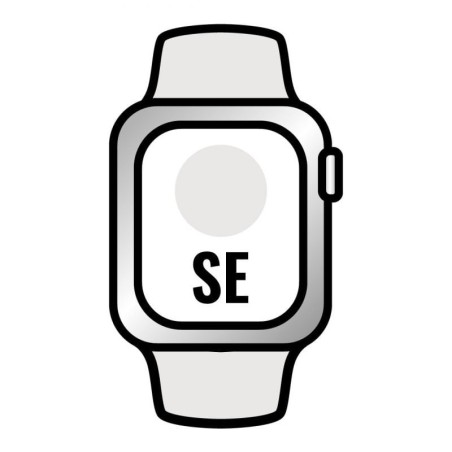 Apple watch se/ gps/ cellular/ 44mm/ caja de aluminio en plata/ correa deportiva blanca