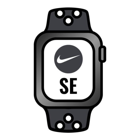 Apple watch se/ gps/ 40mm/ caja de aluminio en gris espacial/ correa nike deportiva antracita y negra