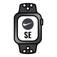 Apple watch se/ gps/ 44mm/ caja de aluminio en gris espacial/ correa nike deportiva antracita y negra