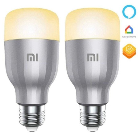 Bombillas inteligentes Xiaomi Mi LED smart bulb rgb/ casquillo e27/ 10w/ 800 lúmenes/ 2 unidades