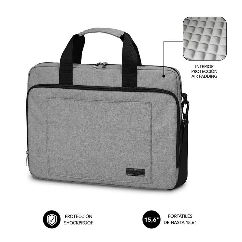 Maletín subblim air padding laptop bag para portátiles hasta 15.6" cinta para trolley/ gris Maletín subblim air padding laptop bag para portátiles hasta 15.6" cinta para trolley/ gris