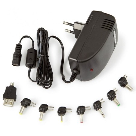 pAdaptador CA CC con voltaje seleccionable 7 ajustes de voltaje diferentes y 8 conectores intercambiables compatibles con las c
