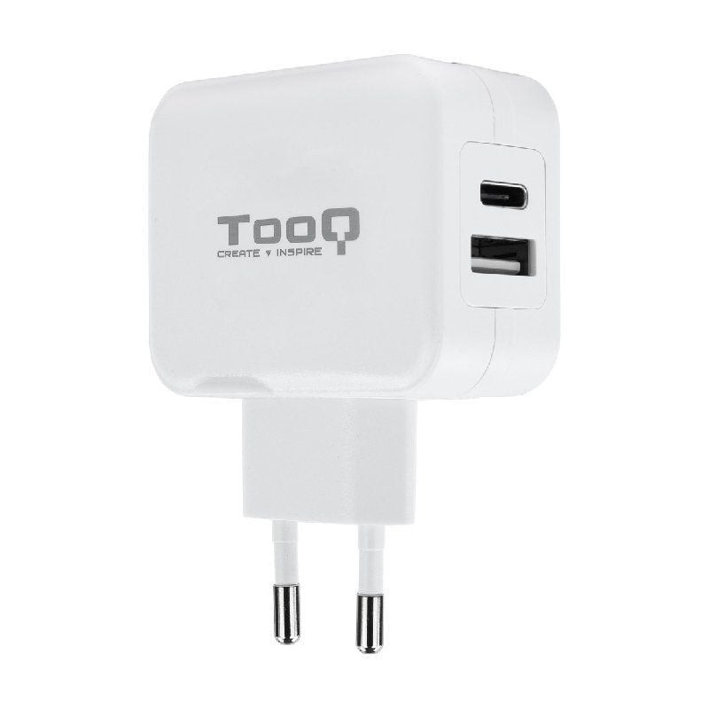 Cargador de pared TooQ tqwc-2sc02wt/ 1xusb tipo-c/ 1x usb/ 27w