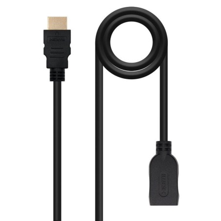 Cable alargador hdmi nanocable 10.15.1011/ hdmi macho - hdmi hembra/ 1m negro