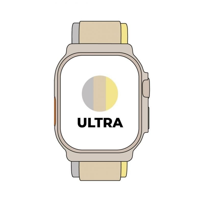 Apple watch ultra/ gps/ cellular/ 49mm/ caja de titanio/ correa loop trail amarilla/beis s/m