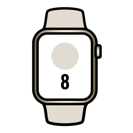 Apple watch series 8/ gps/ cellular/ 41mm/ caja de acero inoxidable oro/ correa deportiva blanco estrella
