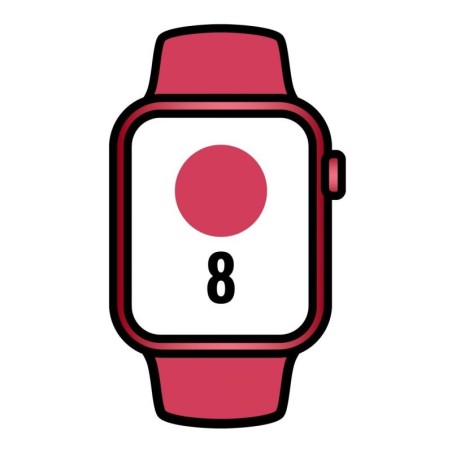 Apple watch series 8/ gps/ 41mm/ caja de aluminio rojo/ correa deportiva rojo