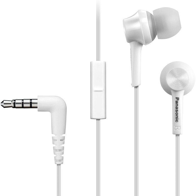 Auriculares intrauditivos panasonic rp-tcm115e/ con micrófono/ jack 3.5/ blancos
