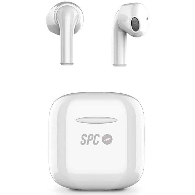 Auriculares Inalámbricos spc zion pro con estuche de carga/ autonomía 3.5h/ blancos
