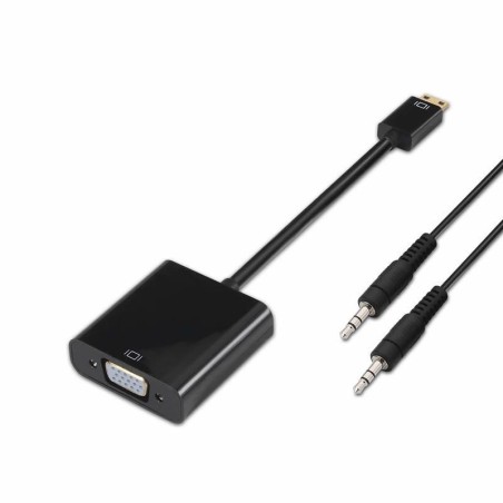 pul liConversor Mini HDMI a SVGA y audio con conector Mini HDMI macho en un extremo y conector D sub HDB15 hembra y Jack 35 hem