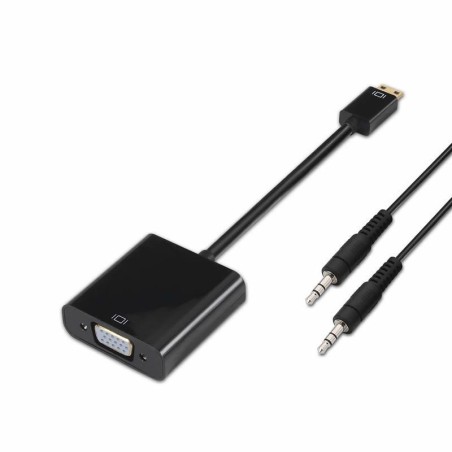 Conversor aisens a122-0127/ mini hdmi macho - svga hembra/ jack 3.5 hembra/ 15cm/ negro