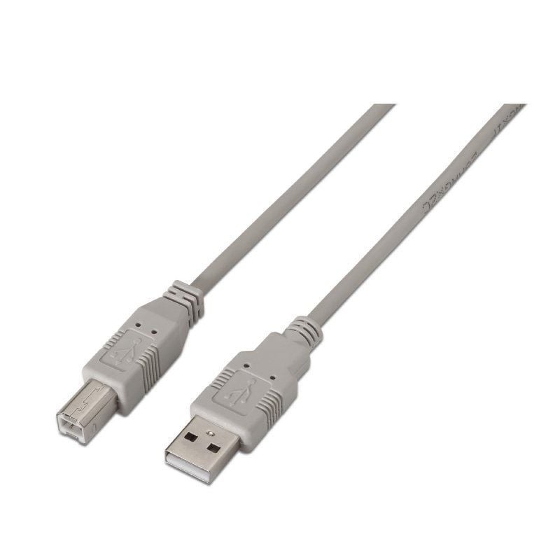 Aisens A101-0001 Cable USB-A 2.0 Macho a USB-B Macho 1m Beige