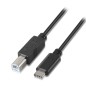 Cable usb 2.0 impresora aisens a107-0053/ usb tipo-c macho - usb macho/ 1m negro