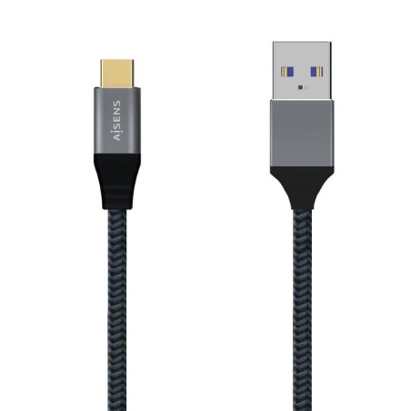 ppbAISENS CABLE USB 31 GEN2 ALUMINIO 10GBPS 3A TIPO USB C M A M GRIS 50CM b ppCable USB 31 GEN2 10Gbps con conector tipo USB C 