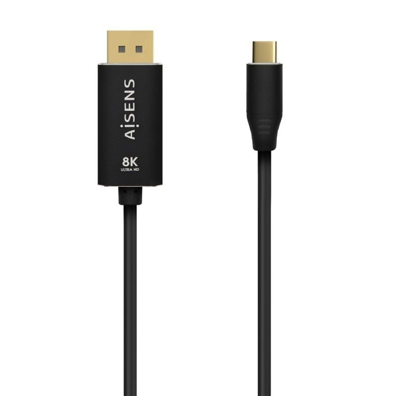 Cable conversor displayport 8k 60hz aisens a109-0686/ usb tipo-c macho - displayport macho/ 80cm/ negro Cable conversor displayport 8k 60hz aisens a109-0686/ usb tipo-c macho - displayport macho/ 80cm/ negro