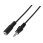 Adaptador estéreo aisens a128-0145/ jack 3.5 macho - jack 3.5 hembra/ 1.5m/ negro