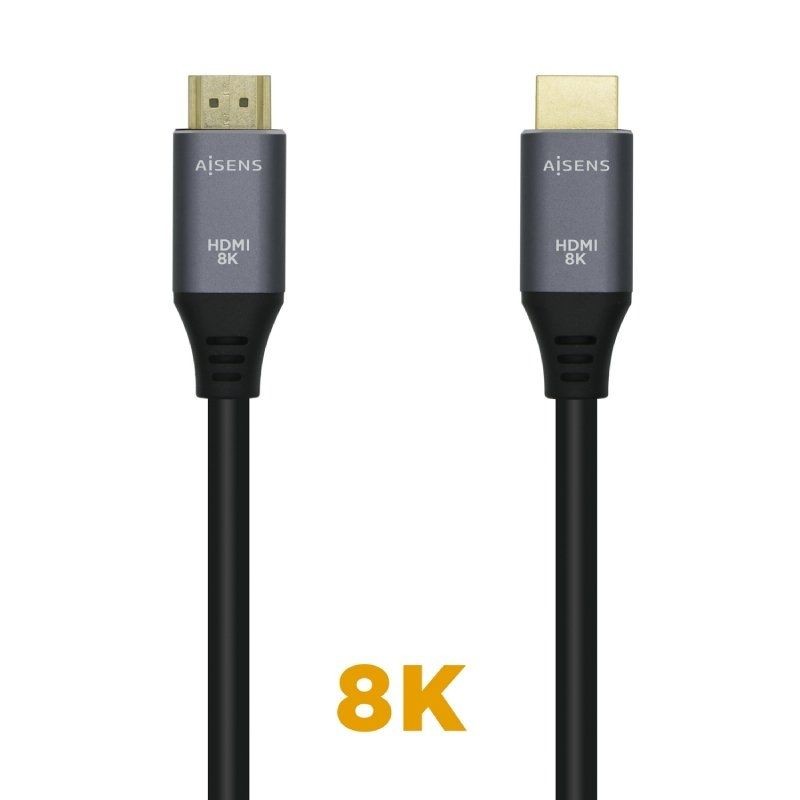 Cable hdmi 2.1 8k aisens a150-0428/ hdmi macho - hdmi macho/ 2m/ gris negro
