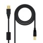 Cable usb 2.0 impresora nanocable 10.01.1204/ usb macho - usb macho/ 4m/ negro