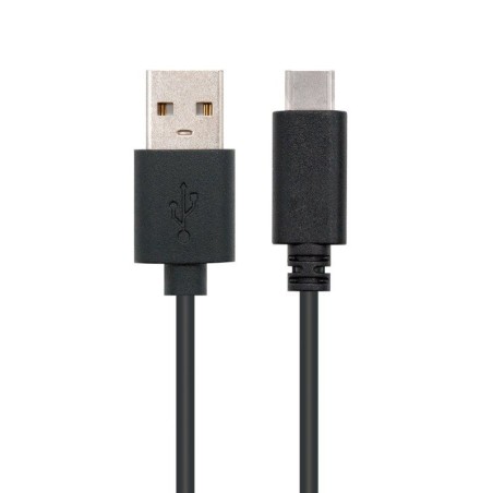 Cable usb 2.0 nanocable 10.01.2100/ usb tipo-c macho - usb macho/ 50cm/ negro