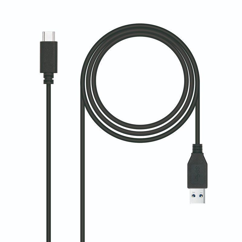 Cable usb 3.1 nanocable 10.01.4000/ usb tipo-c macho - usb macho/ 50cm/ negro
