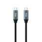 Cable USB 3.2 nanocable 10.01.4302/ usb tipo-c macho - usb tipo-c macho/ 2m/ gris y negro