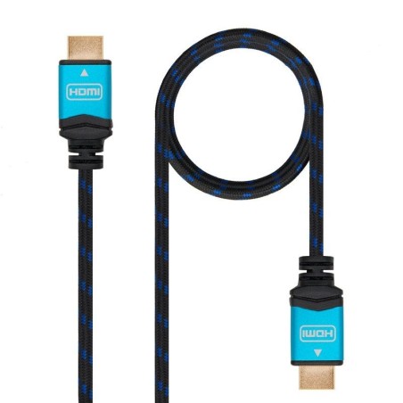 Cable hdmi 2.0 4k nanocable 10.15.3701/ hdmi macho - hdmi macho/ 1m negro/ azul
