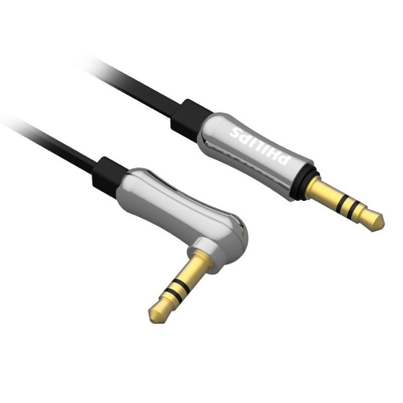 Cable estéreo philips dlc2402/ jack 3.5 macho - jack 3.5 macho/ 1.2m/ negro y plata