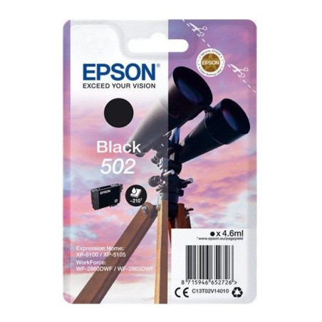 pulliCartucho de tinta Epson 502 negro liliPaginas 210 liliCompatible con liliWorkForce WF 2860DWF WorkForce WF 2865DWF Express