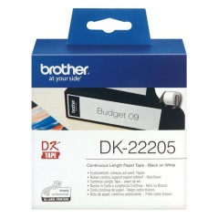 PPPLa cinta continua DK22205 texto negro sobre fondo blanco permite crear etiquetas con tamanos personalizados Si la longitud d