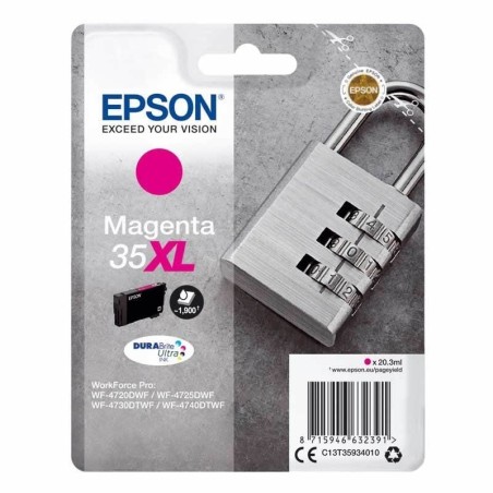 pul liCartucho de tinta Epson 35XL original candado de color magenta con una capacidad de 203ml liliEste consumible es valido p