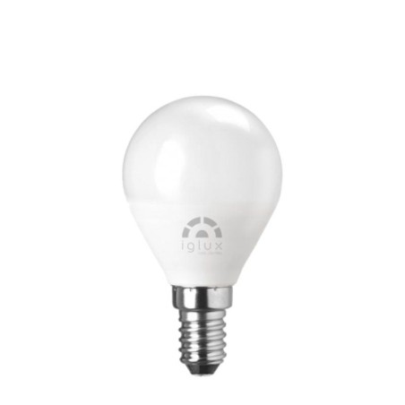 p pdivBombilla LED miniglobo con casquillo E14 una potencia de 5W 420 lumenes Dispone de unas medidas de Ø45x80 milimetros un 