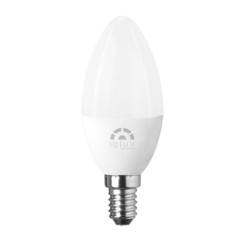 pBombilla LED formato vela E14 con unas medidas de Ø35x105 milimetros Cuenta con una potencia de 5W 450 lumenes un angulo de a