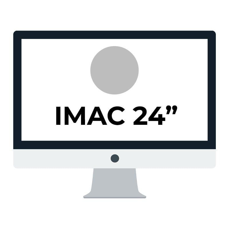 Apple imac 24' retina 4.5k/ chip m1 cpu 8 núcleos/ 8GB 256GB gpu 8 núcleos/ plata