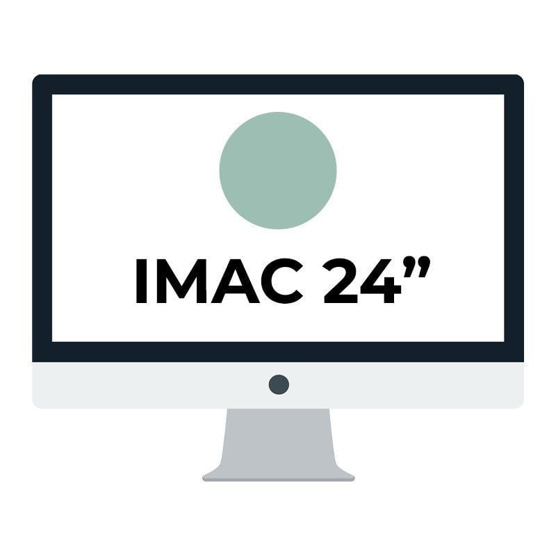 Apple imac 24' retina 4.5k/ chip m1 cpu 8 núcleos/ 8GB 256GB gpu 8 núcleos/ verde
