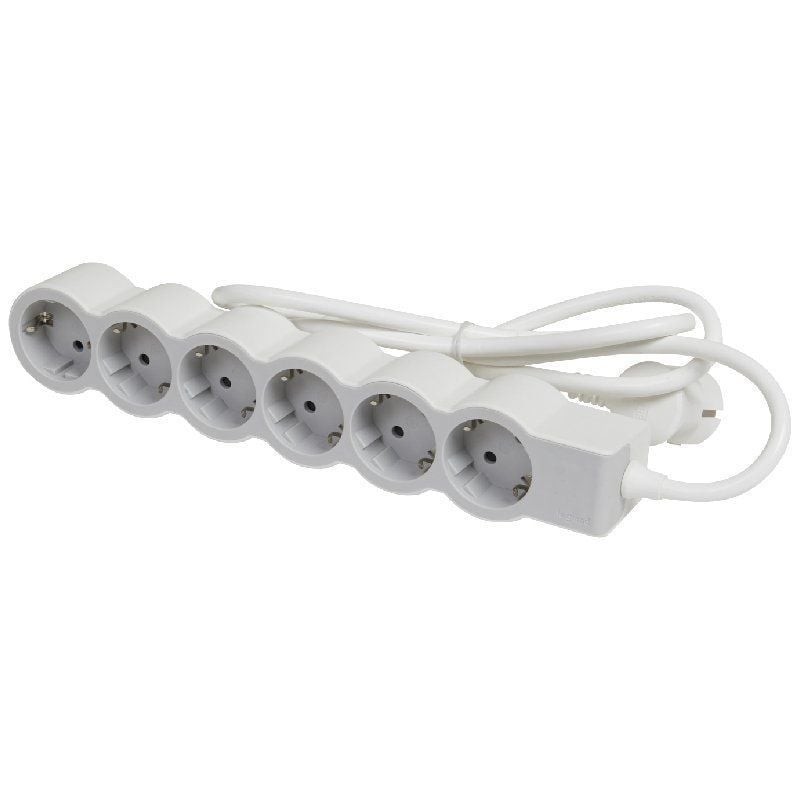 Regleta legrand 694565/ 6 tomas de corriente/ cable 1.5m/ blanca y gris Regleta legrand 694565/ 6 tomas de corriente/ cable 1.5m/ blanca y gris