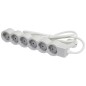 Regleta legrand 694565/ 6 tomas de corriente/ cable 1.5m/ blanca y gris Regleta legrand 694565/ 6 tomas de corriente/ cable 1.5m/ blanca y gris