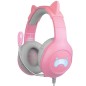 Auriculares gaming con micrófono fr-tec tanooki/ jack 3.5/ rosas