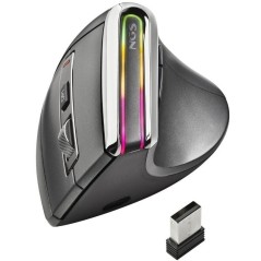 h2RAToN RECARGABLE INALaMBRICO VERTICAL CON LUCES LED Y CONEXIoN MULTIMODO h2divpulliRaton vertical ergonomico e inalambrico co