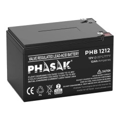 pbBaterias 12V PHASAK bbrPlomo acido Baterias selladas PHASAK de plomo acido de 12V de 12 AhbrCompatibles con los modelos de SA