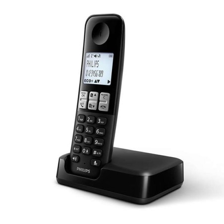 pEl telefono inalambrico D250 de Philips dispone de HQ Sound y una pantalla grande y nitida con un diseno estilizado y ergonomi