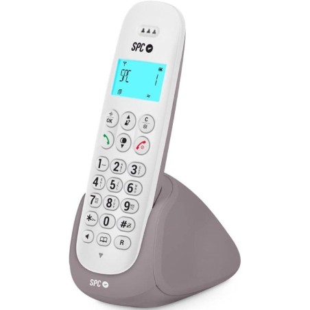 h2SPC ART h2divpTelefono fijo inalambrico con pantalla iluminada identificador de llamadas manos libres modo mute compatibilida
