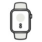 Apple watch series 8/ gps/ 41mm/ caja de aluminio plata/ correa deportiva blanca