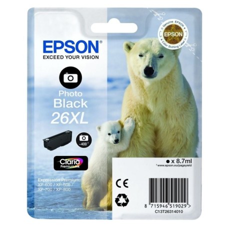 Cartucho de Tinta Original epson nº26XL Alta Capacidad negro fotográfico