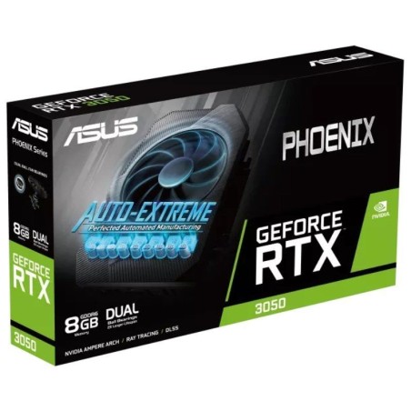 pLa ASUS Phoenix GeForce RTX8482 3050 deriva su nombre de una salida de alto rendimiento en un paquete robusto Un solo ventilad