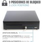 iggual - Cajon Portamonedas IRON 30 Caja Registradora Apertura Manual o Automática