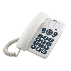 pTelefono fijo con teclas extragrandes con posibilidad de guardar 3 marcaciones directas Incluye diferentes niveles de timbre y