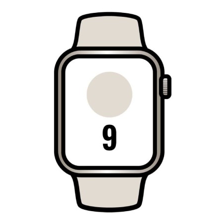 Apple watch series 9/ gps/ 45mm/ cellular/ caja de aluminio blanco estrella/ correa deportiva blanco estrella m/l