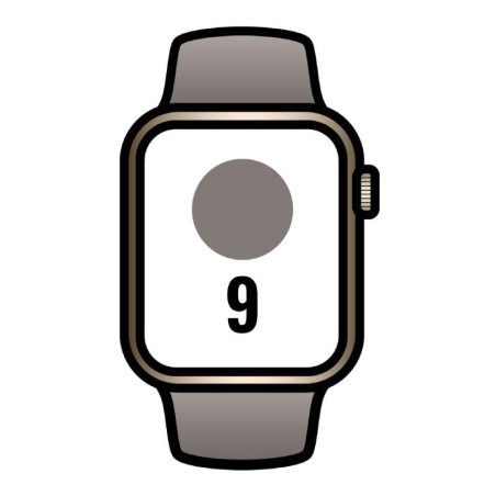 Apple watch series 9/ gps/ cellular/ 45 mm/ caja de acero oro/ correa deportiva arcilla m/l